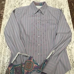 Robert graham sz s embroidered tux purple paisley